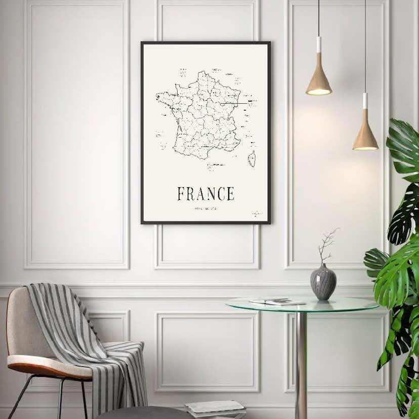 Poster Corkframes Vinkarta Frankrike