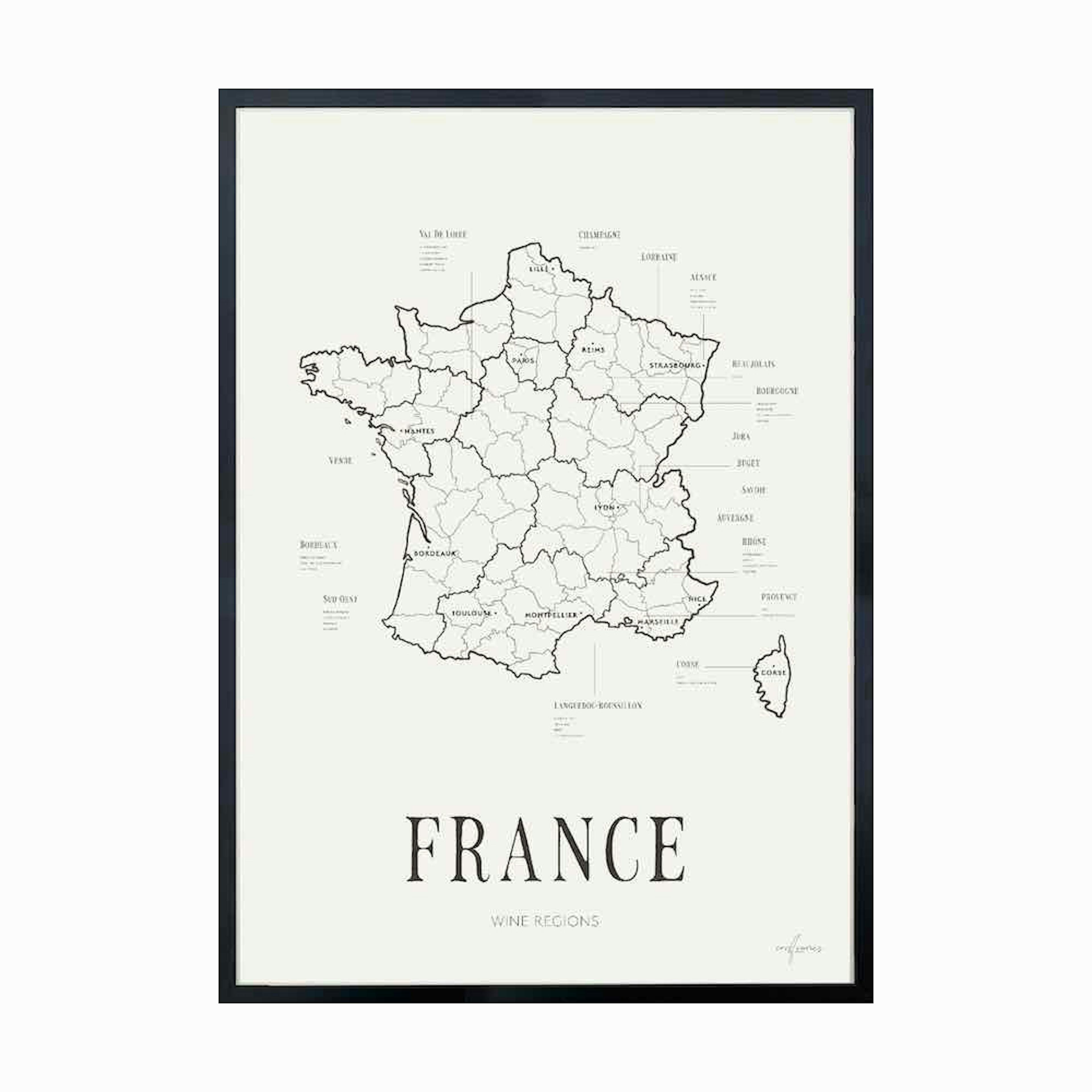 Poster Corkframes Vinkarta Frankrike