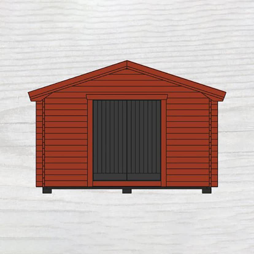 Friggebod Baseco Bruks 15 m² Stuga i Trä med Sadeltak & Dubbla Dörrar