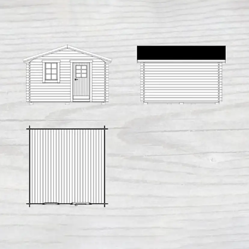 Friggebod Baseco Bruks 15 m² Stuga Byggsats i Trä med Sadeltak