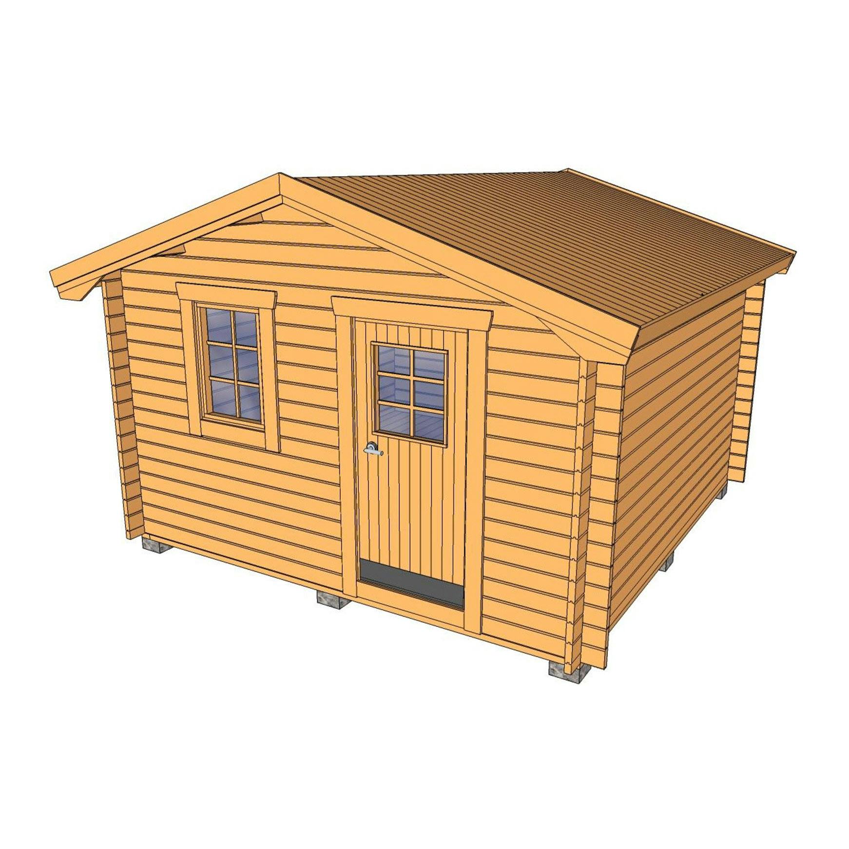 Friggebod Baseco Bruks 15 m² Stuga Byggsats i Trä med Sadeltak