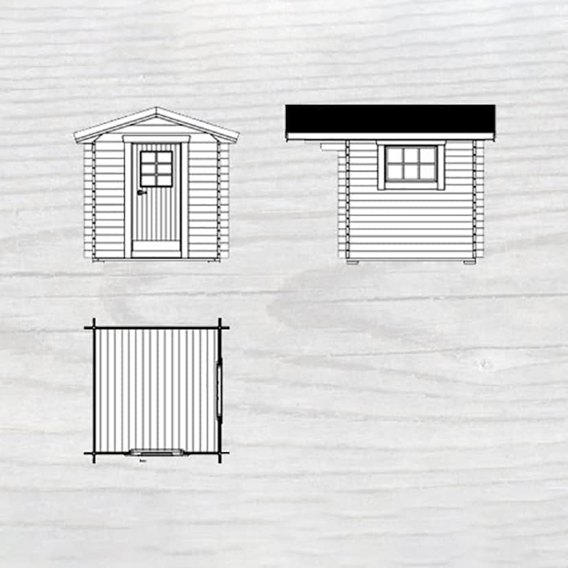 Friggebod Baseco Bruks 5 m² Timrad Trästuga med Sadeltak