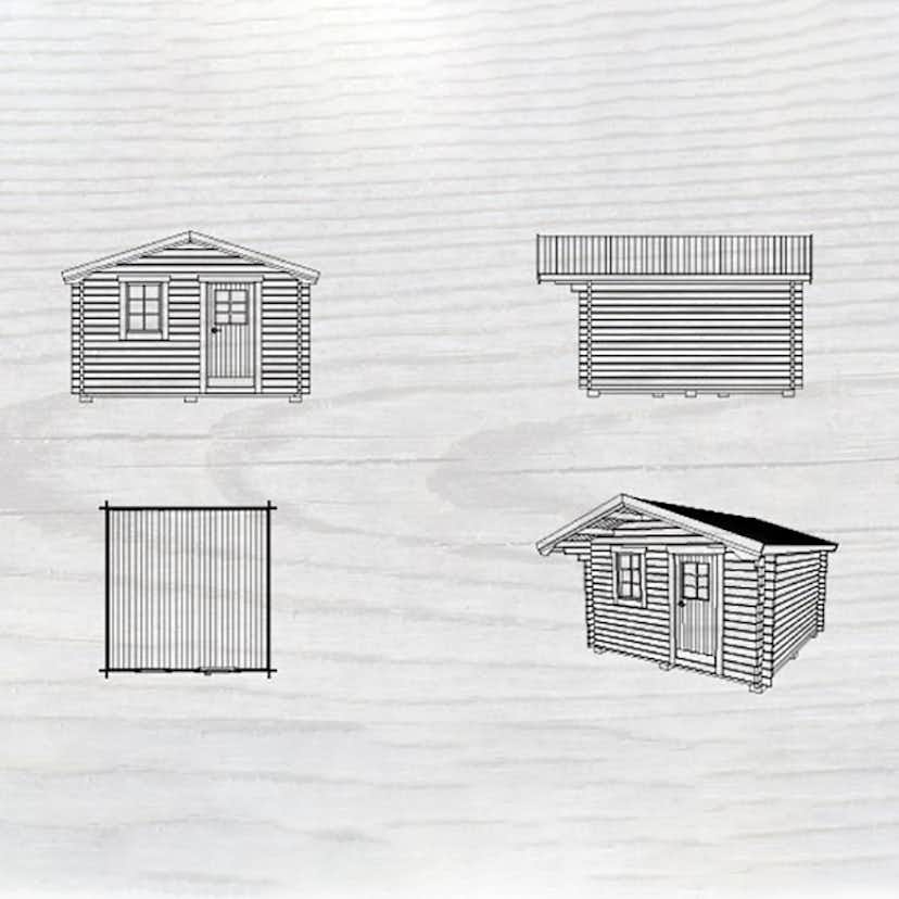 Friggebod Baseco Nalo 15 m² Timrad Stuga med Sadeltak