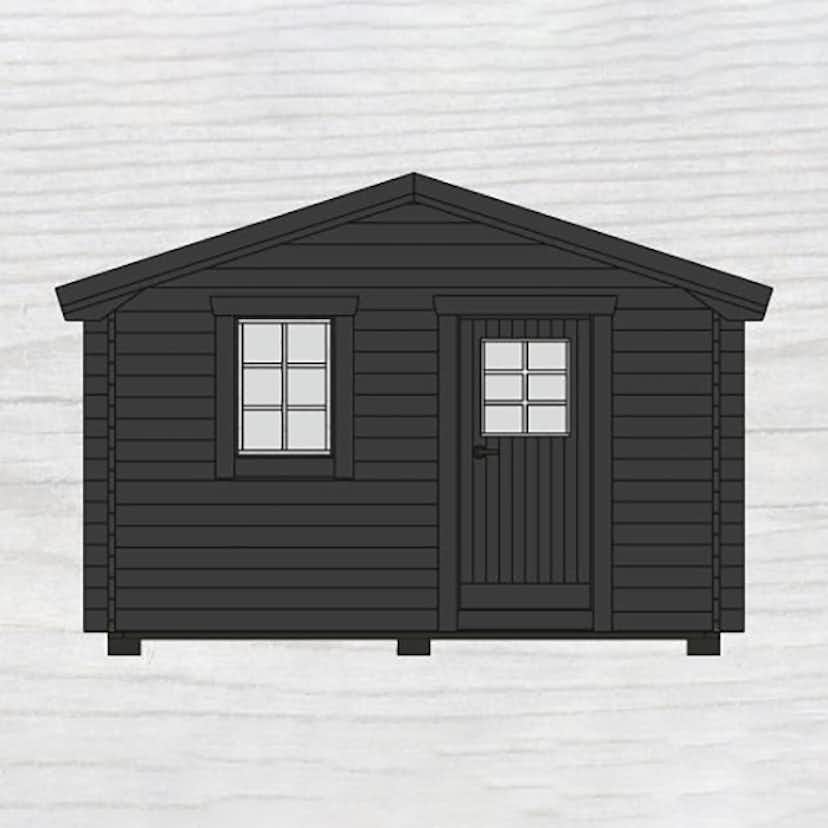 Friggebod Baseco Nalo 15 m² Timrad Stuga med Sadeltak