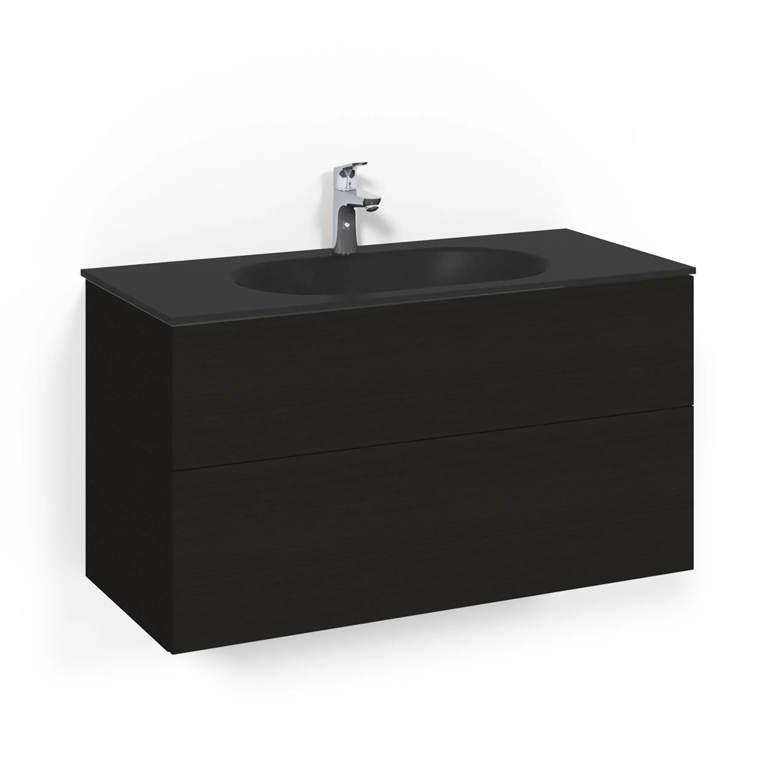 Tvättställsskåp Macro Design Crown Push Open Med Glastvättställ