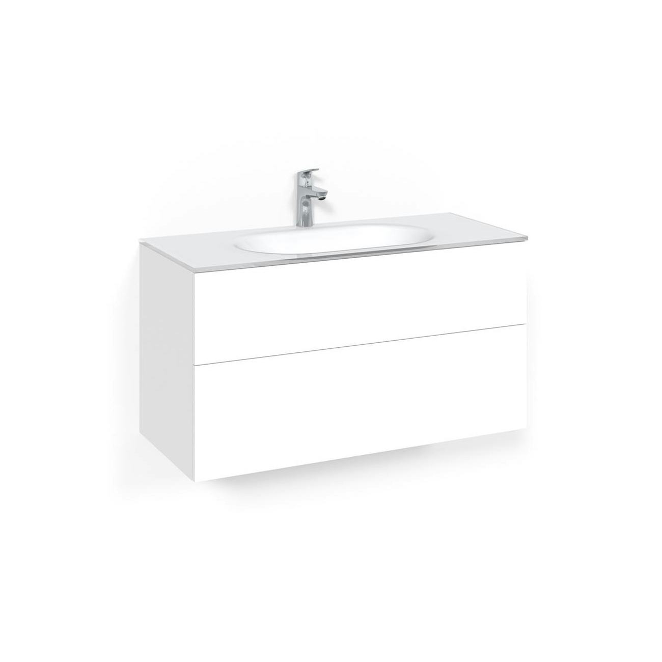 Tvättställsskåp Macro Design Crown Push Open Med Glastvättställ