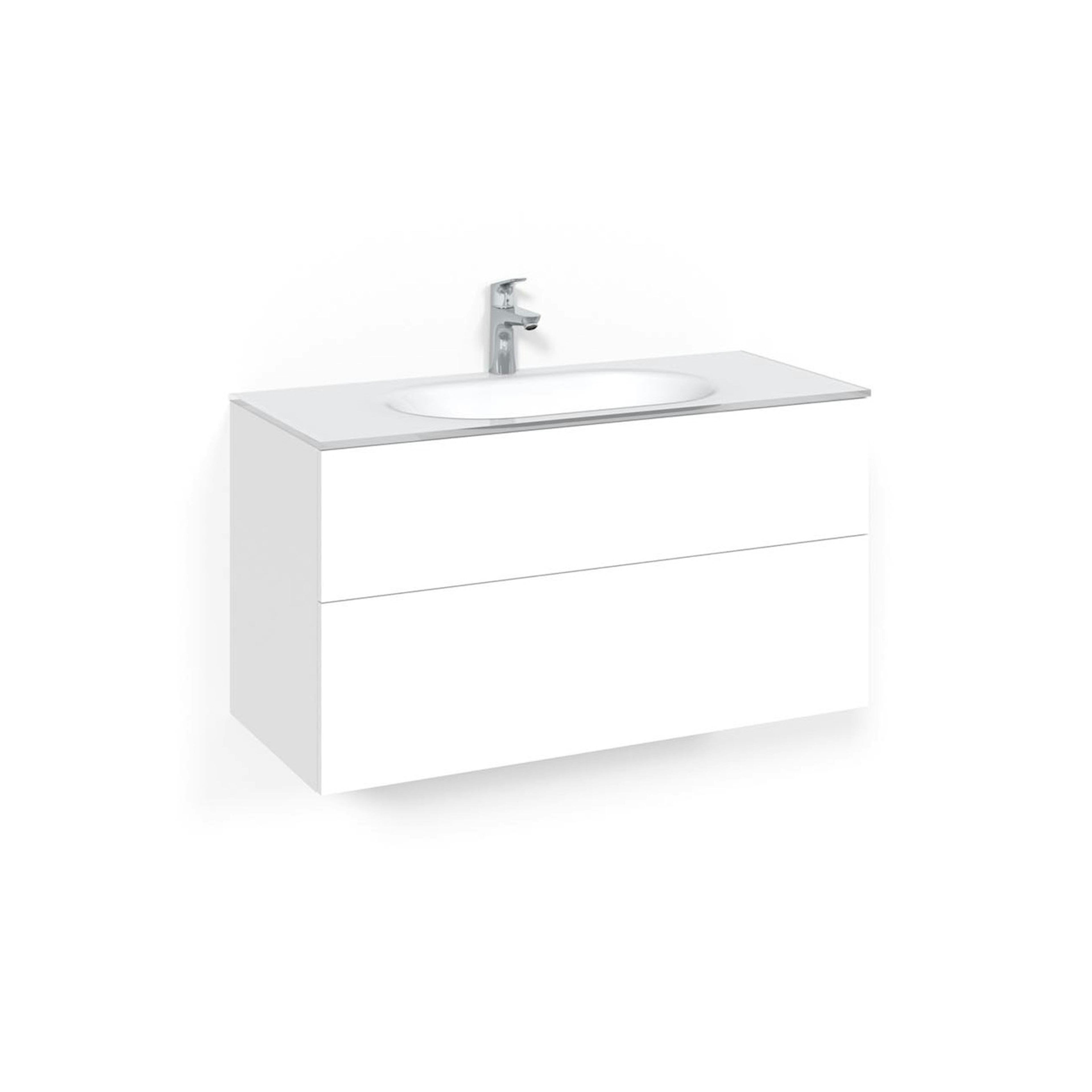 Tvättställsskåp Macro Design Crown Push Open Med Glastvättställ