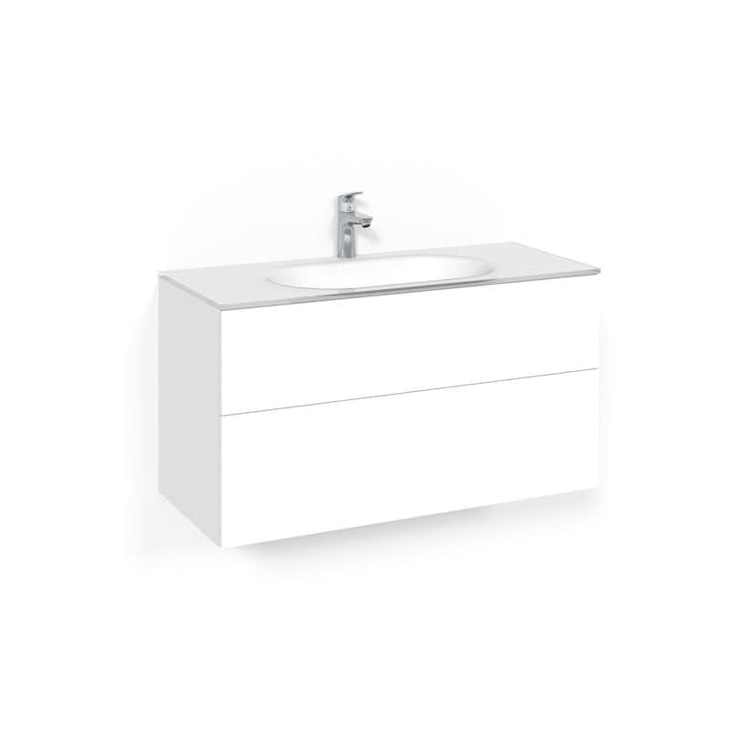 Tvättställsskåp Macro Design Crown Push Open Med Glastvättställ