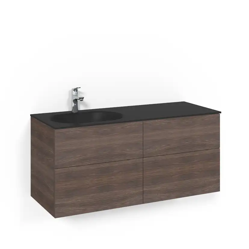 Tvättställsskåp Macro Design Crown Push Open Med Glastvättställ