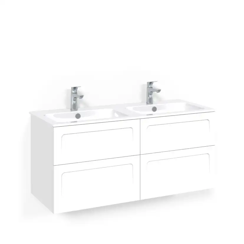 Tvättställsskåp Macro Design Crown Shape med Dubbelt Tvättställ