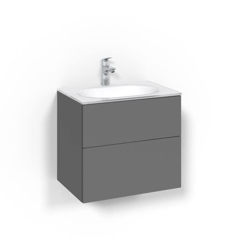 Tvättställsskåp Macro Design Crown Push Open Med Glastvättställ