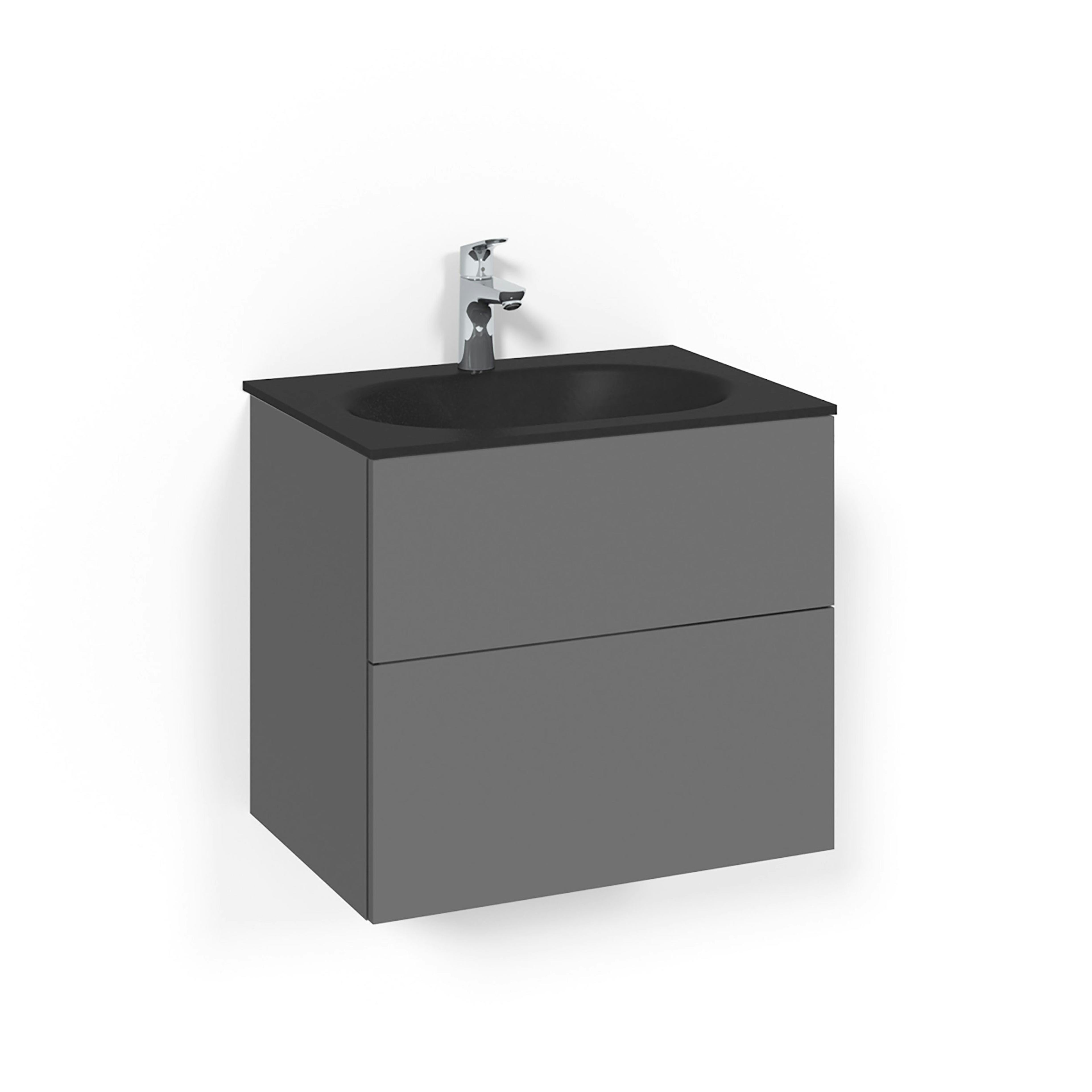 Tvättställsskåp Macro Design Crown Push Open Med Glastvättställ