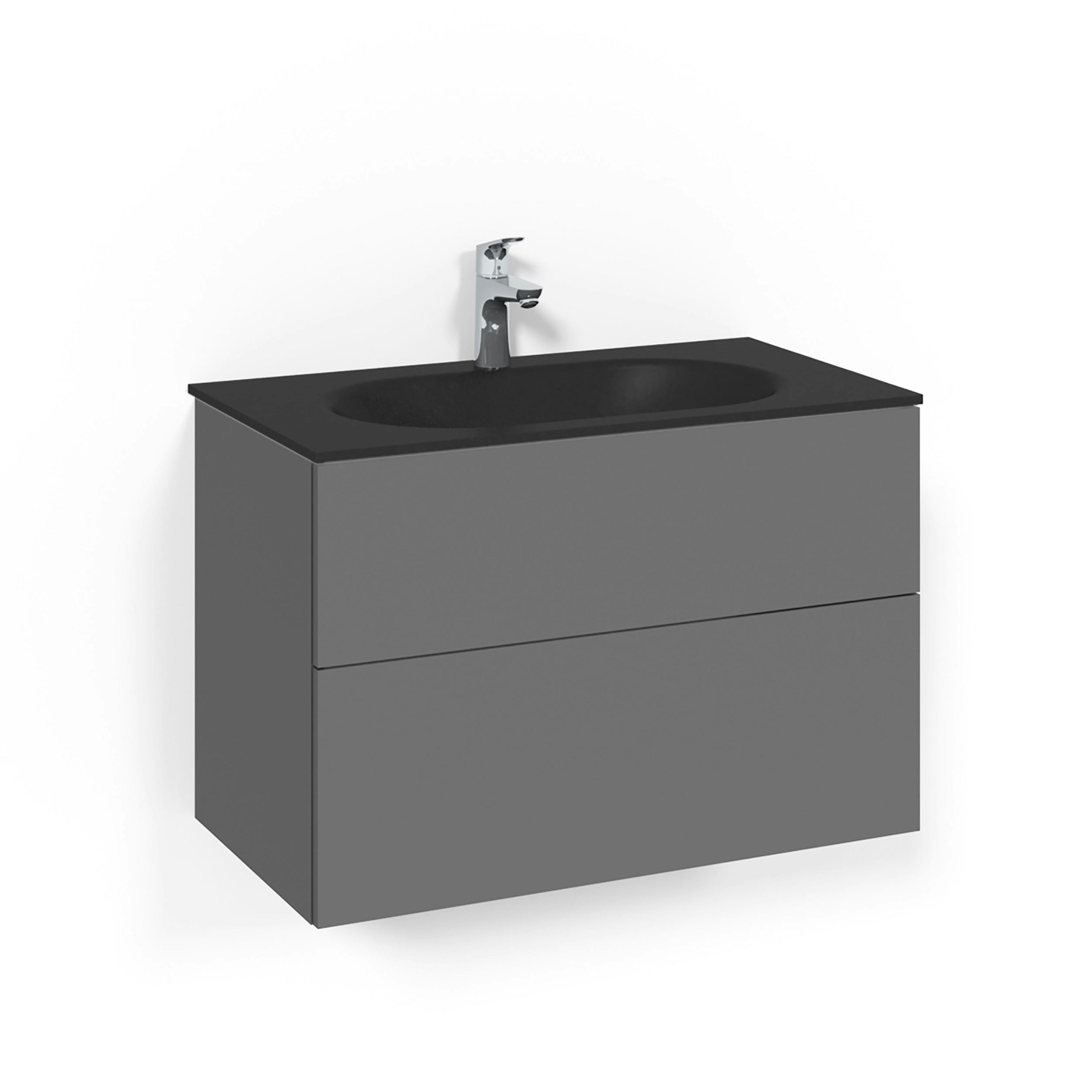 Tvättställsskåp Macro Design Crown Push Open Med Glastvättställ