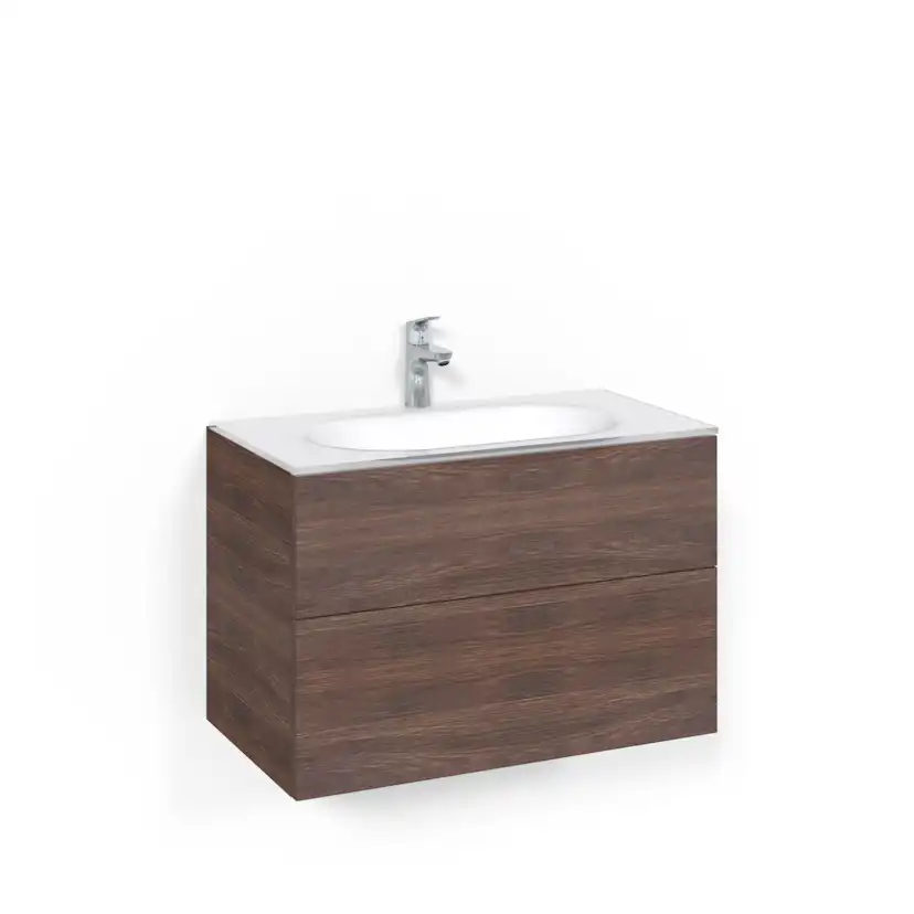 Tvättställsskåp Macro Design Crown Push Open Med Glastvättställ