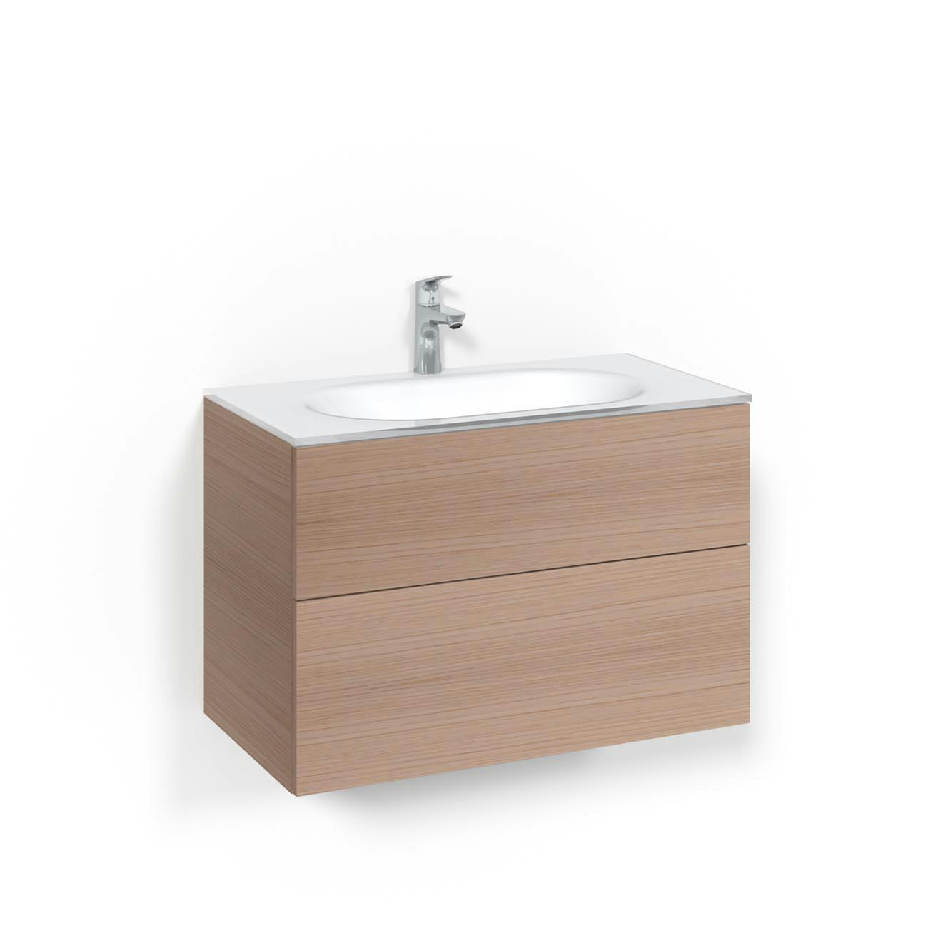 Tvättställsskåp Macro Design Crown Push Open Med Glastvättställ