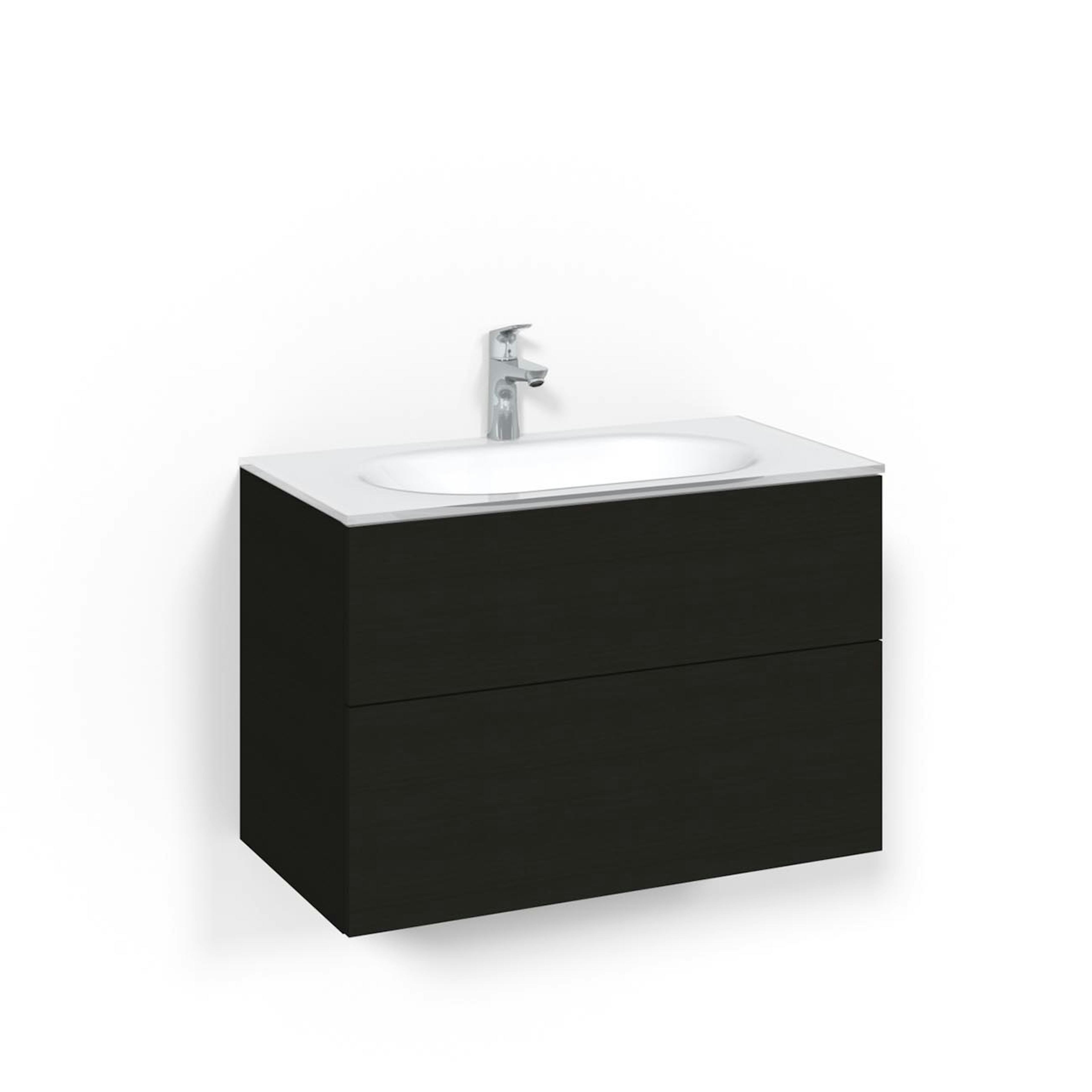 Tvättställsskåp Macro Design Crown Push Open Med Glastvättställ