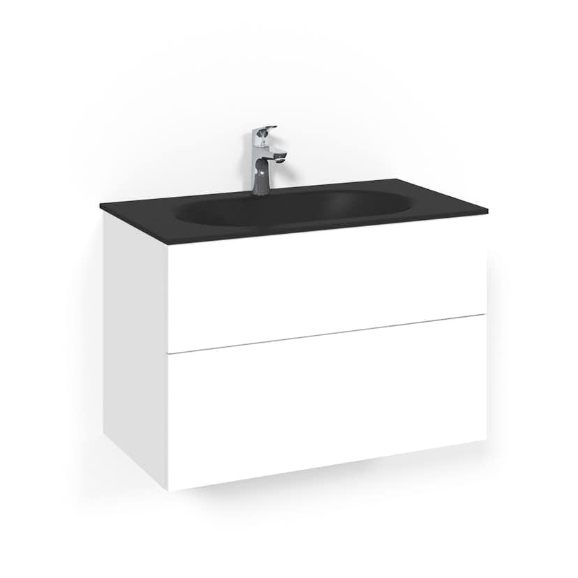 Tvättställsskåp Macro Design Crown Push Open Med Glastvättställ