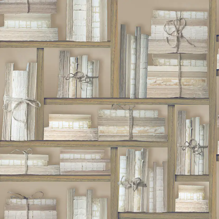 Tapet Galerie Wallcoverings Natural books G56154