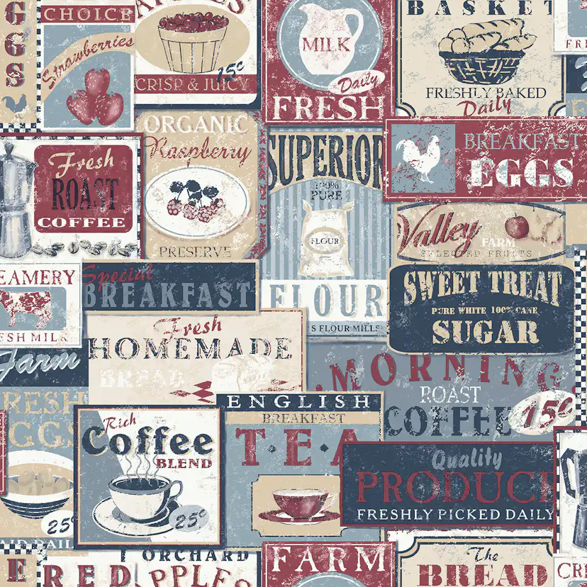 Tapet Galerie Wallcoverings Enamel Signs G56171