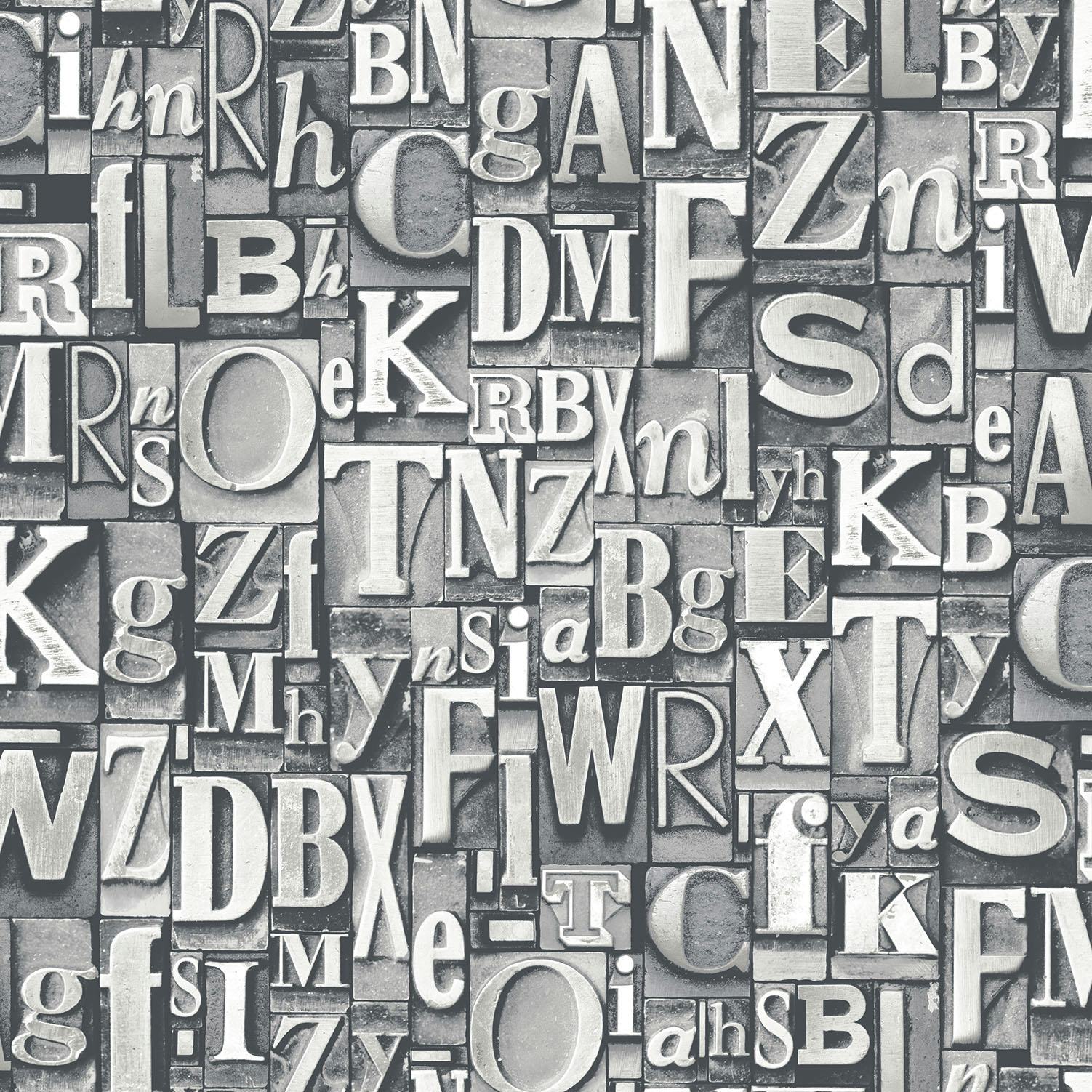 Tapet Galerie Wallcoverings Block Letters G56206