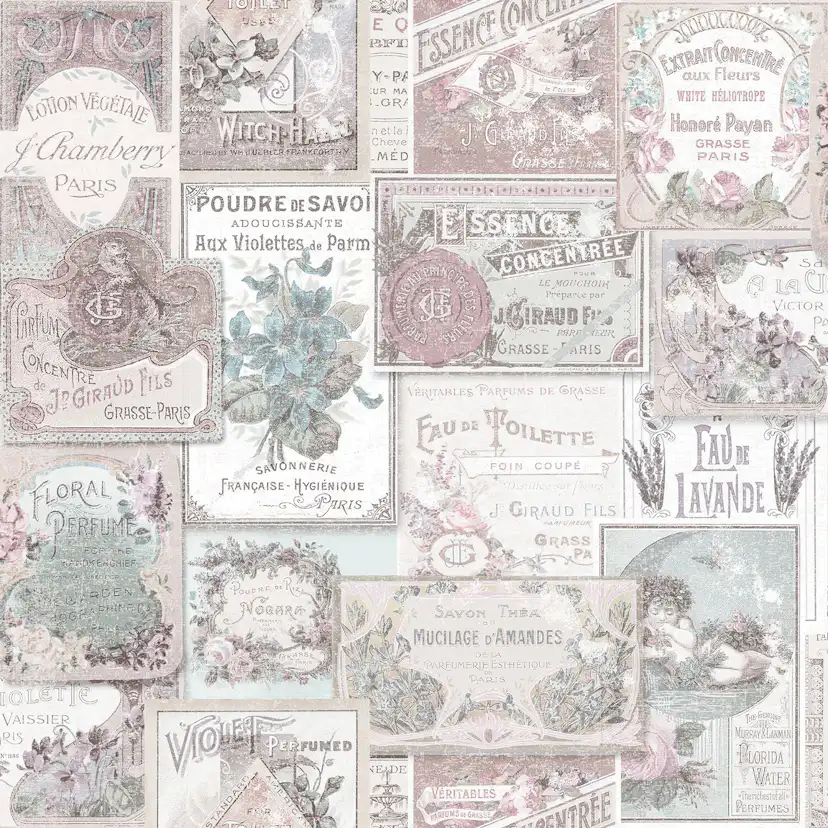 Tapet Galerie Wallcoverings Perfume Labels G56279