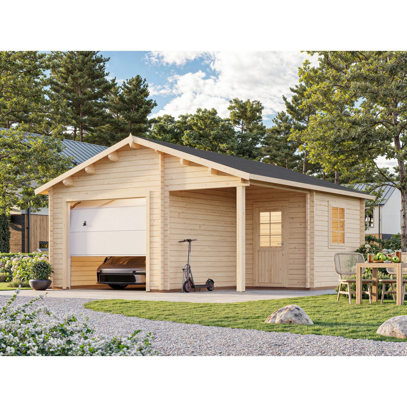 Garage Palmako Roger 21,9 m2 med Takskjutport