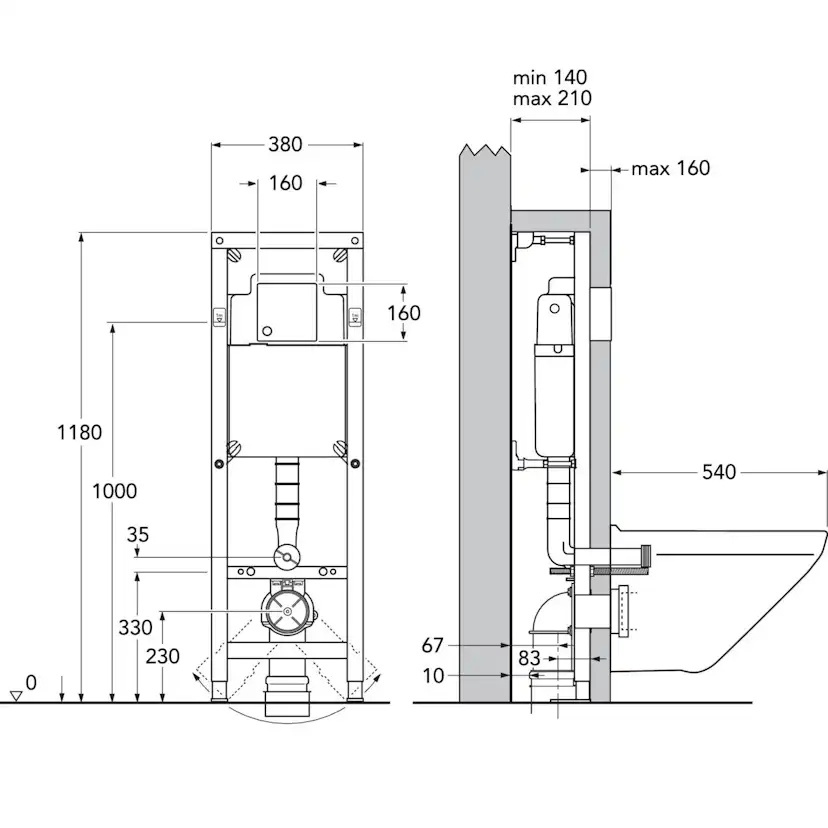Vägghängd Toalettstol Gustavsberg Nordic3 All In One 3630 Komplett