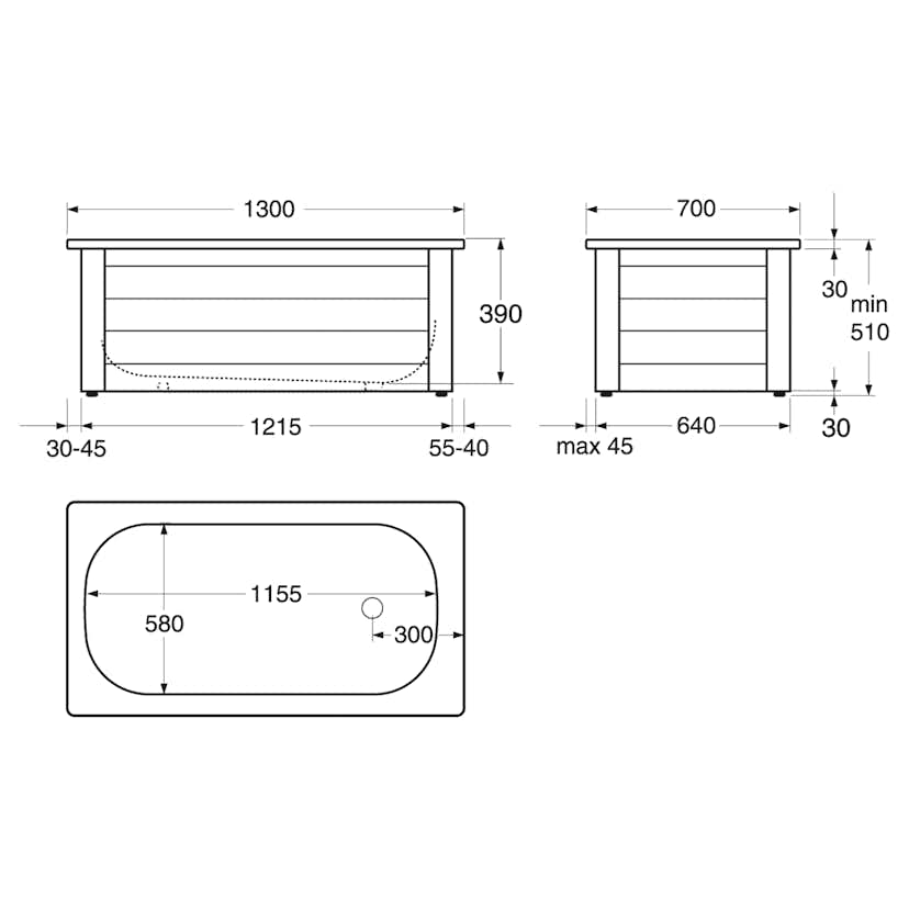 Badkar Gustavsberg 1300