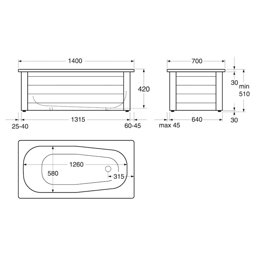 Badkar Gustavsberg 1400