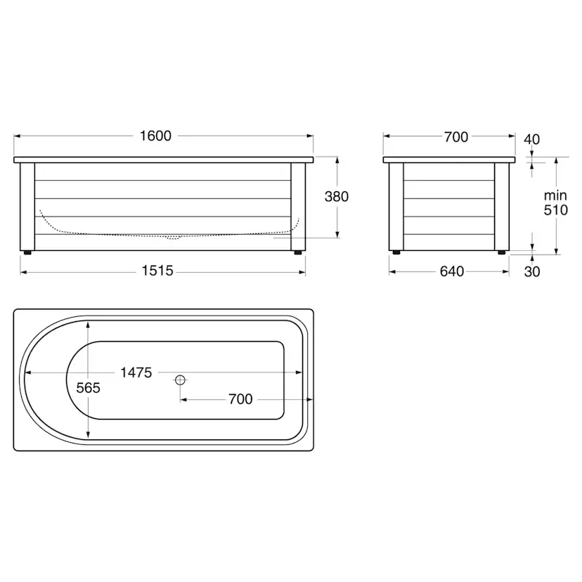 Badkar Gustavsberg 1607 Kombi