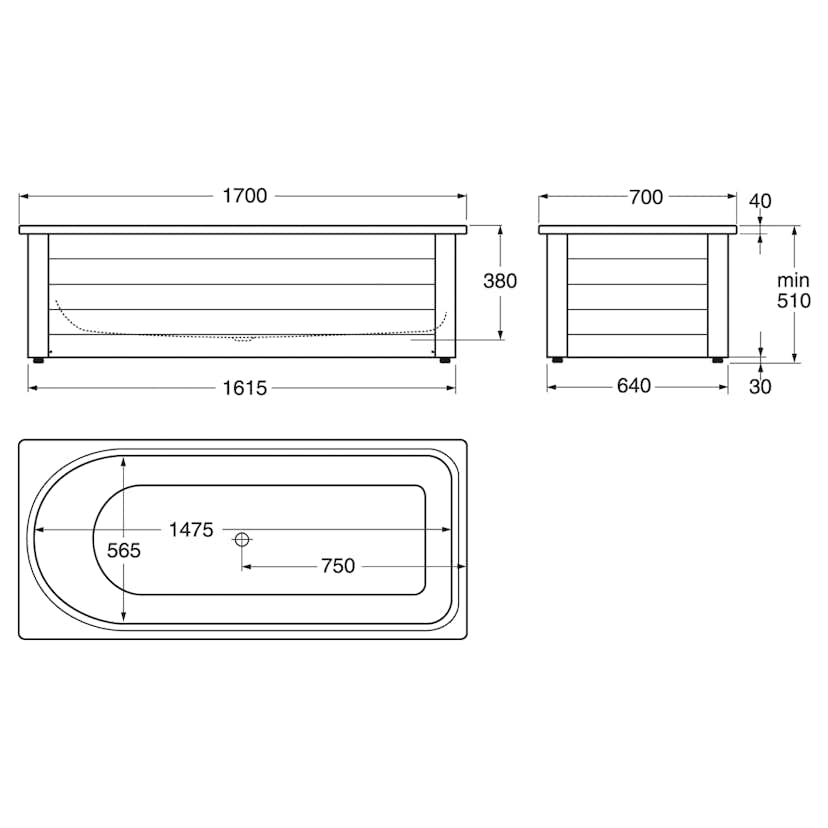 Badkar Gustavsberg 1700