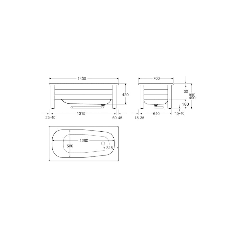 Halvfrontstativ Gustavsberg 6414