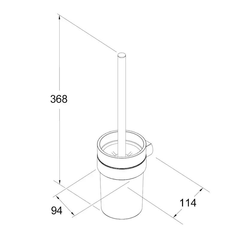 Toalettborste Gustavsberg Square med Hållare