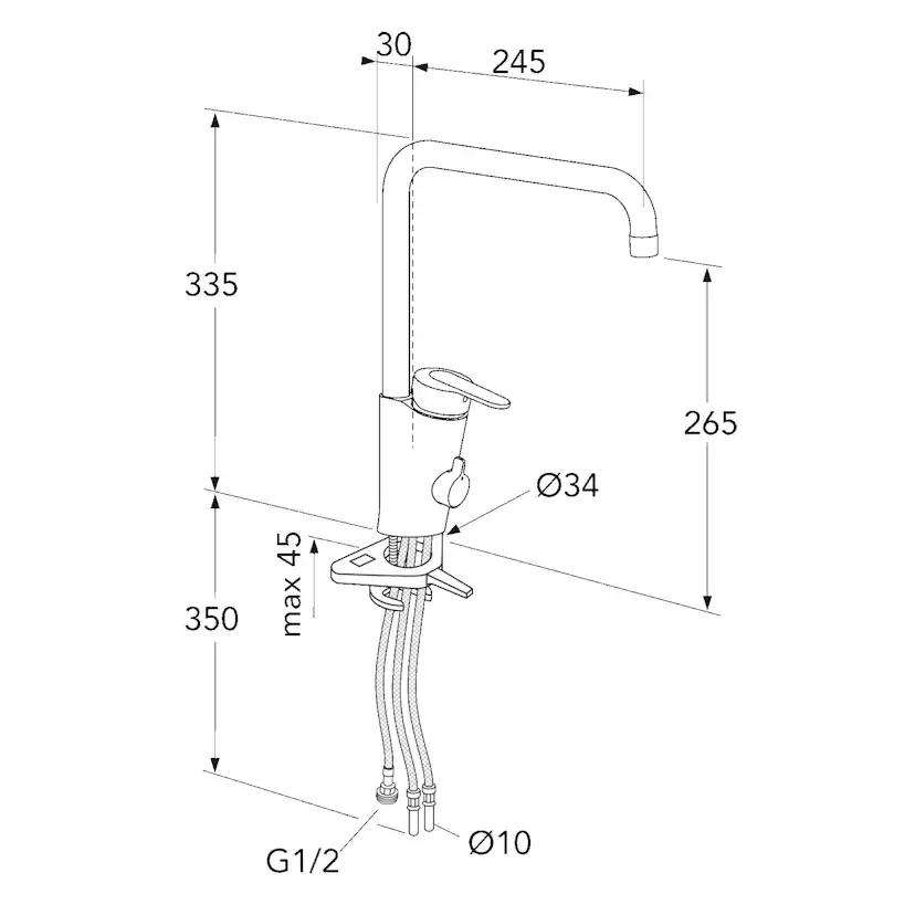 Köksblandare Gustavsberg Nordic Plus med Hög Pip