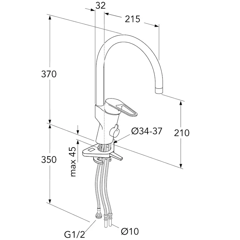 Blyfri Köksblandare Gustavsberg Nautic med Diskmaskinsavstängning & Svängbar Pip