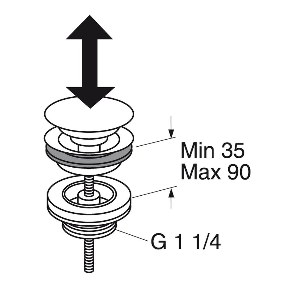 Bottenventil Gustavsberg Ducentic med Push-down