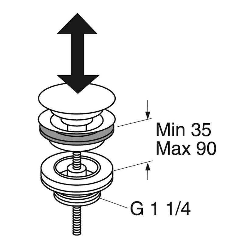 Bottenventil Gustavsberg Ducentic med Push-down