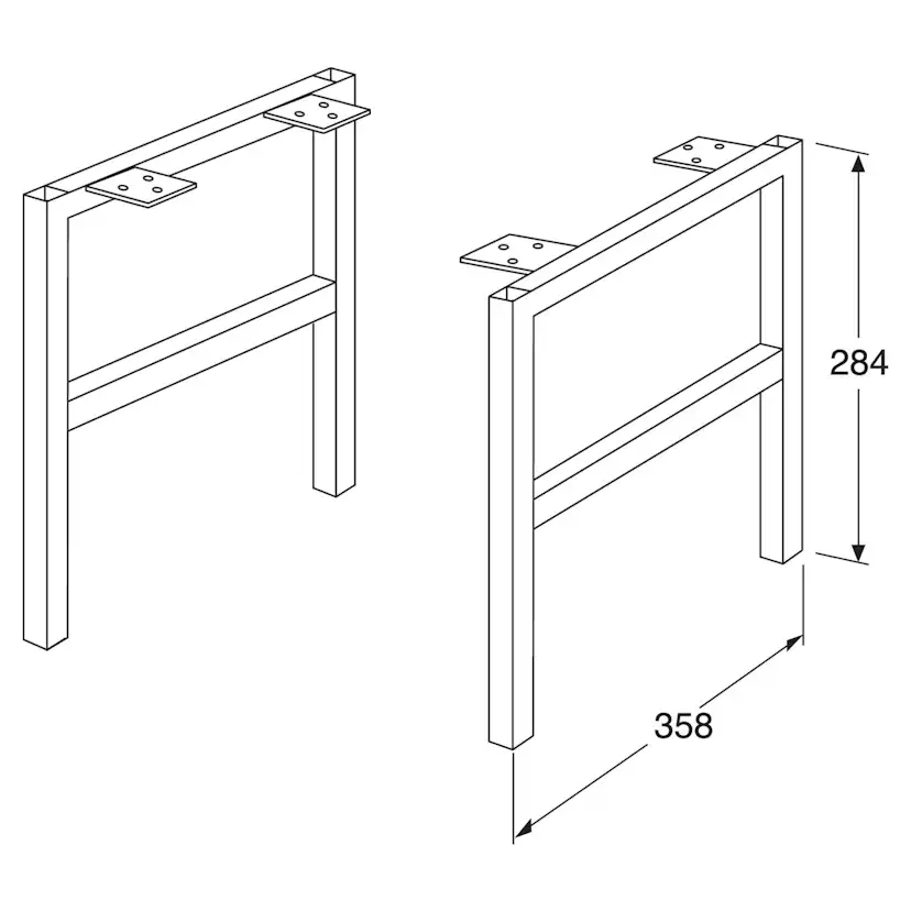 Benställning Gustavsberg Artic till Väggskåp 39 cm