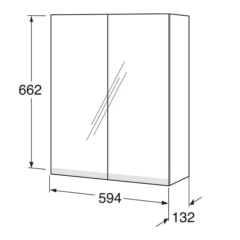 Spegelskåp Gustavsberg Artic 60 cm med LED belysning Undertill
