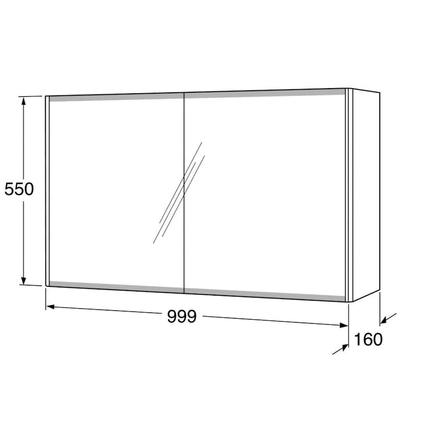 Spegelskåp Gustavsberg Graphic 100 cm