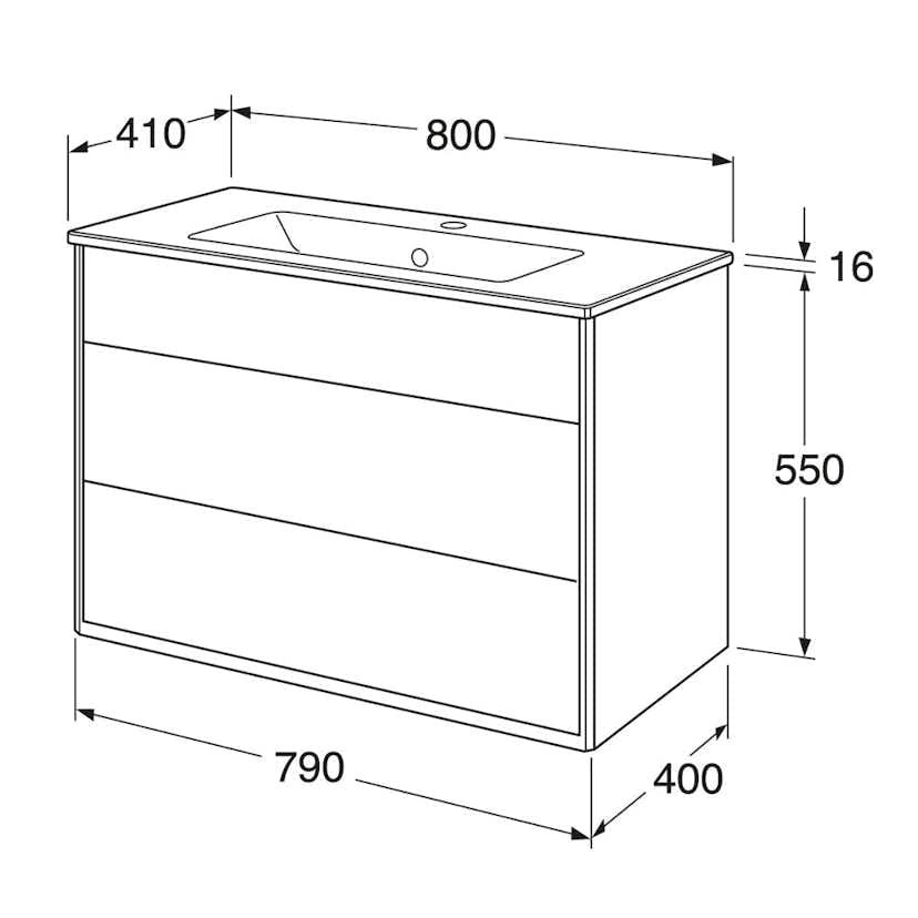 Tvättställsskåp Gustavsberg Graphic 80 cm
