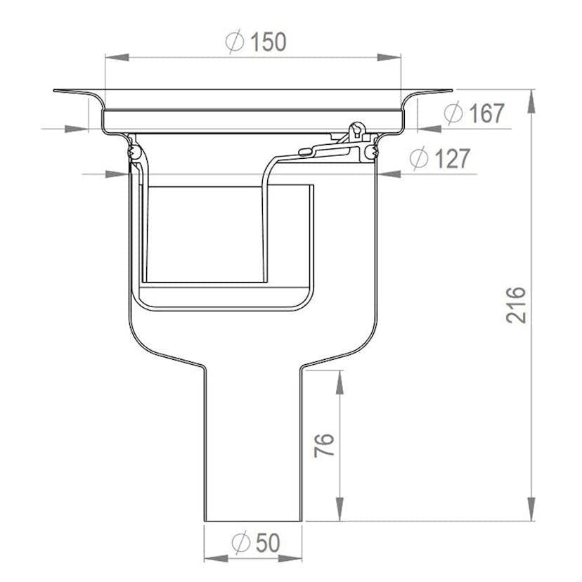 Golvbrunn Purus Balder 50 P Ø150 mm