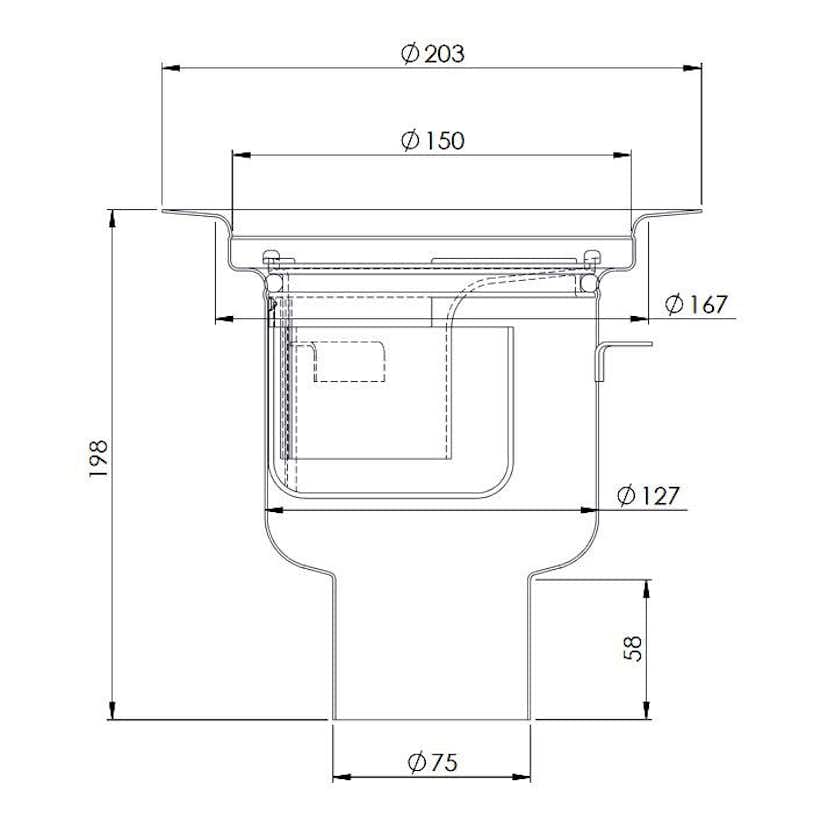 Golvbrunn Purus Balder 75 P Ø150 mm