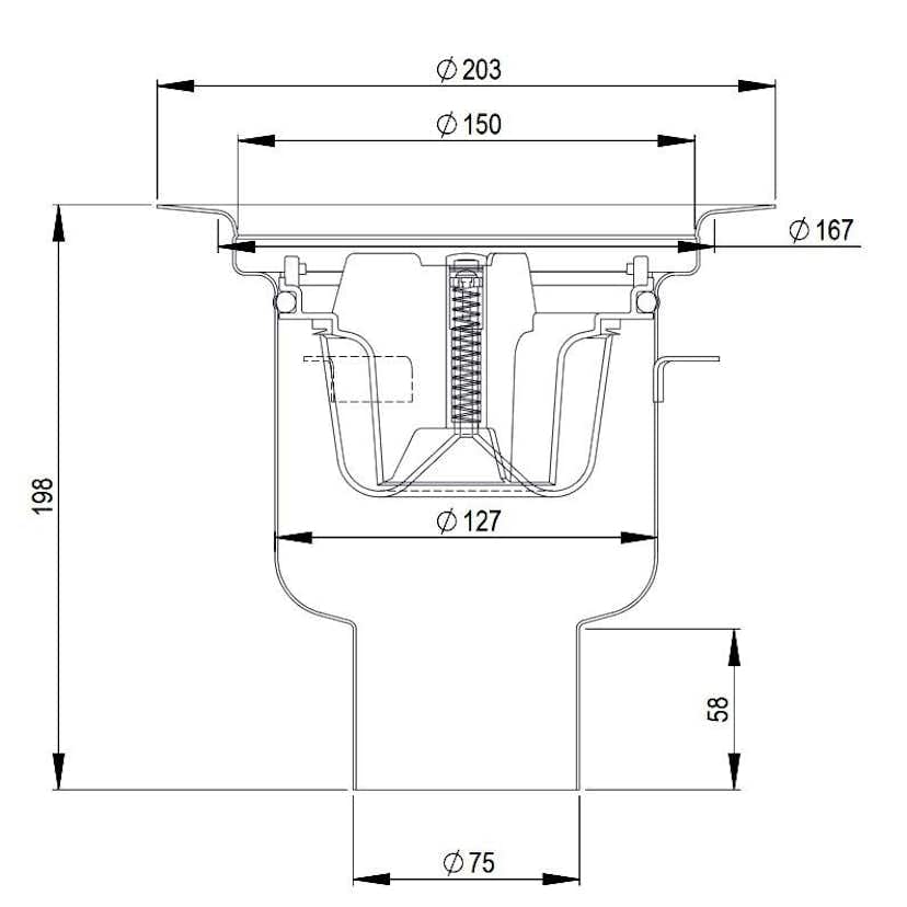 Golvbrunn Purus Balder 75 R Nood Ø150 mm