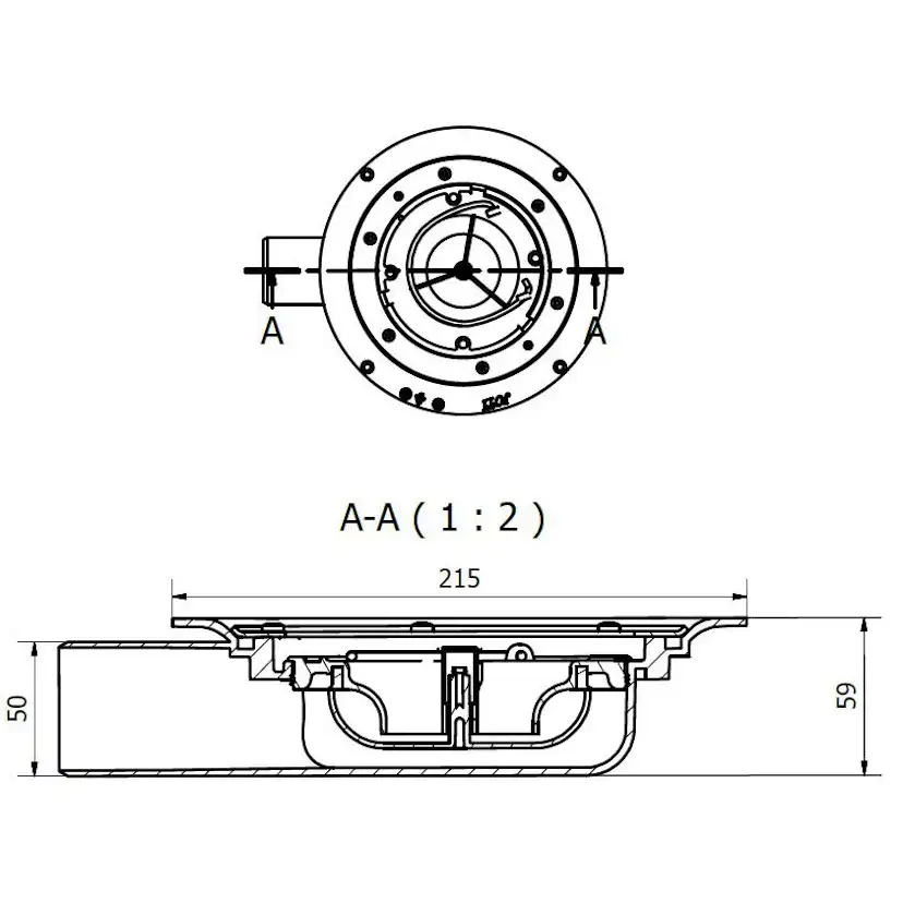 Golvbrunn Purus S-Serie Minimax Ø50 mm