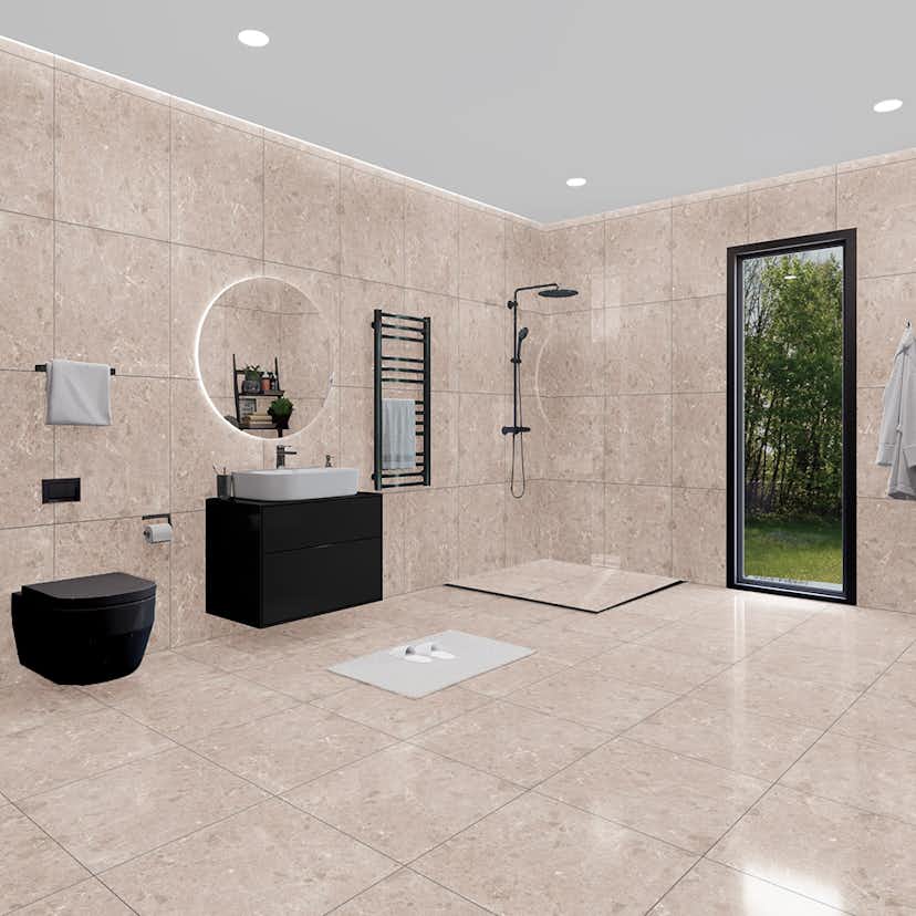 Klinker Tenfors Artic Beige Marmor Blank 59x59 cm