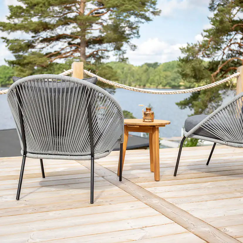 Loungeset Venture Home Chania Bord med 2 Lindos LoungeTrädgårdsstolar Utomhus
