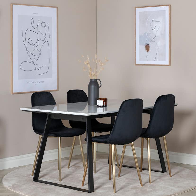 Matgrupp Venture Home Estelle med 4 Polar stolar