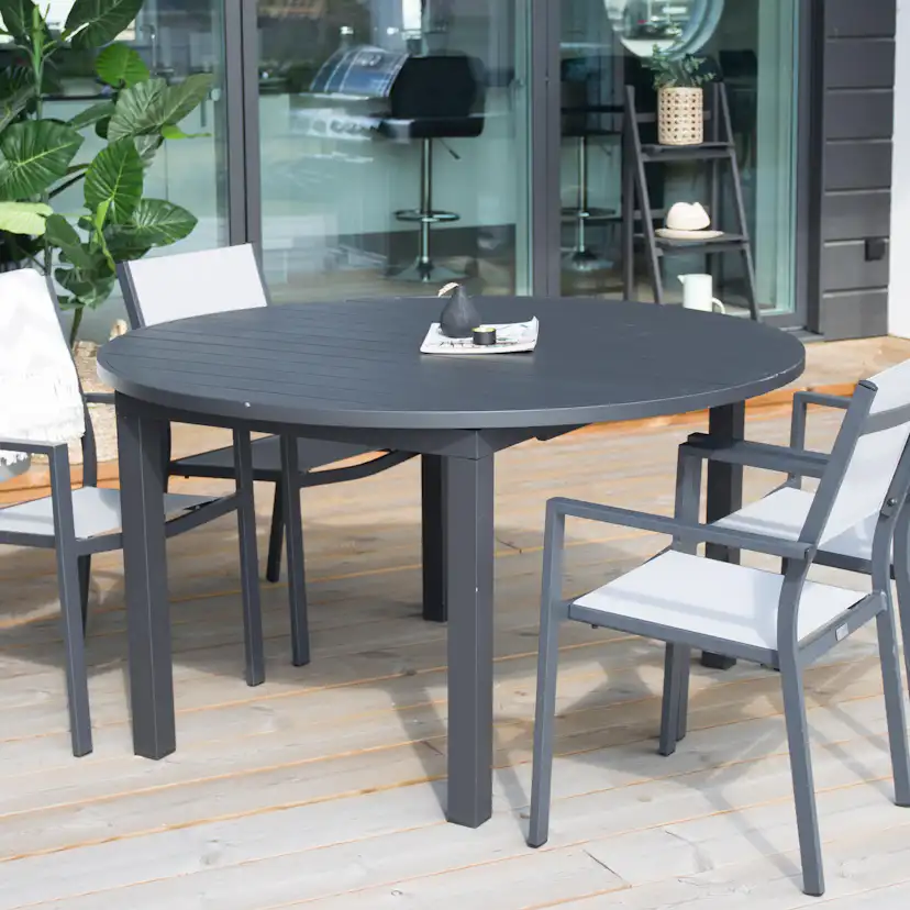 Matgrupp Venture Home Madrid Ø 140 med 4 Copacabana Matstolar