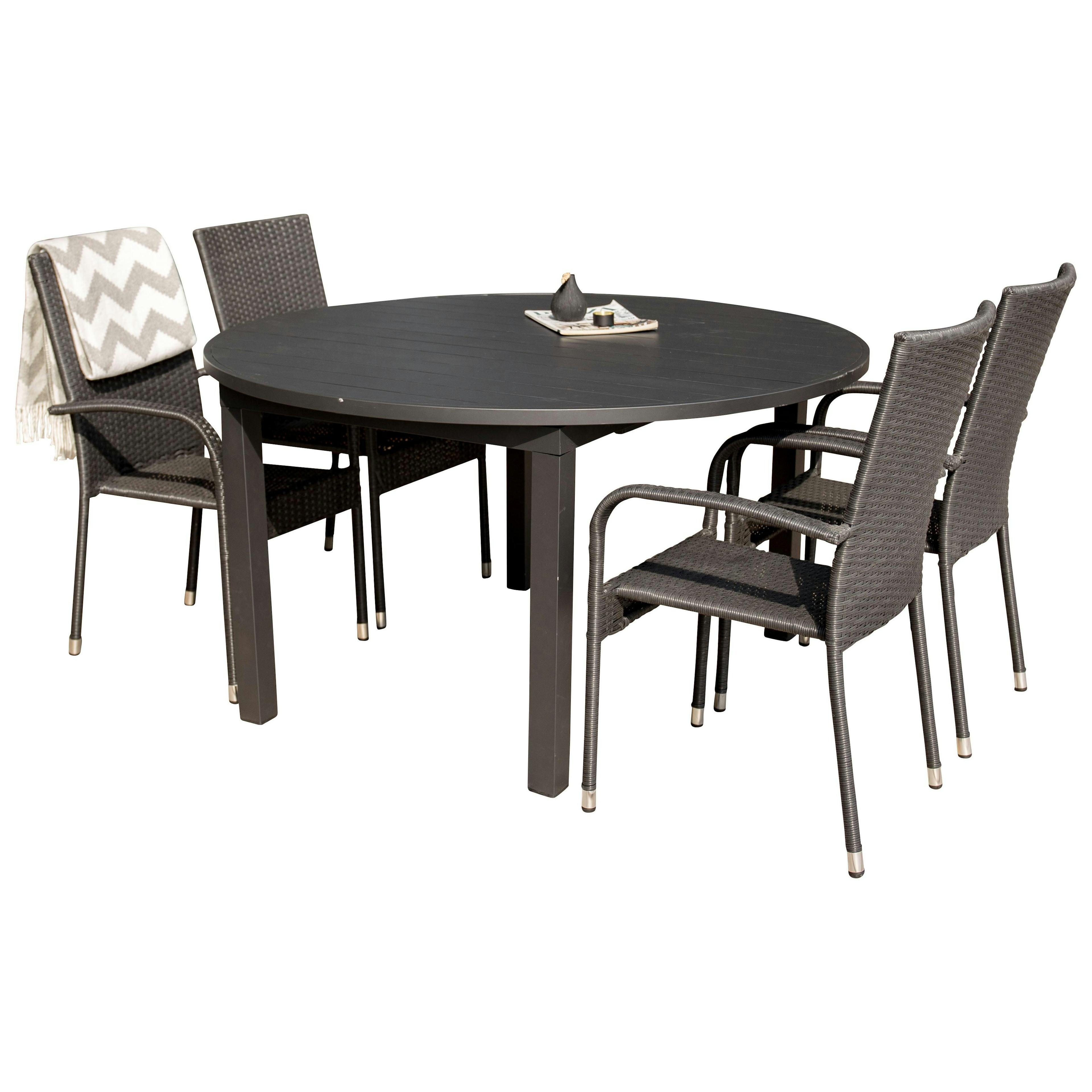 Matgrupp Venture Home Madrid Ø 140 med 4 Asta Stolar